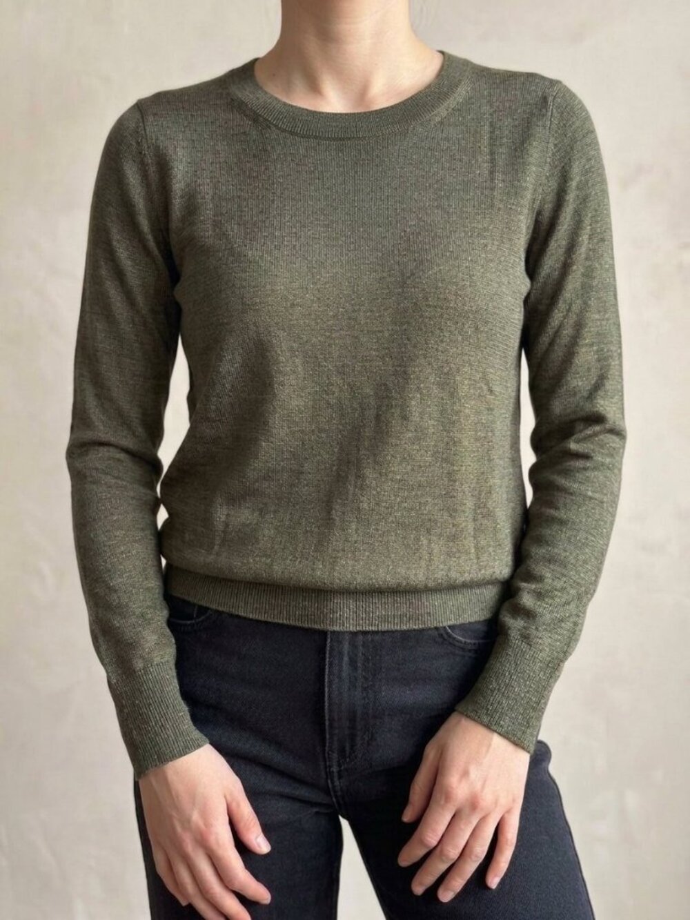 NWT Banana Republic 100% Extra Fine Merino Wool Crewneck Sweater – Olive Green,